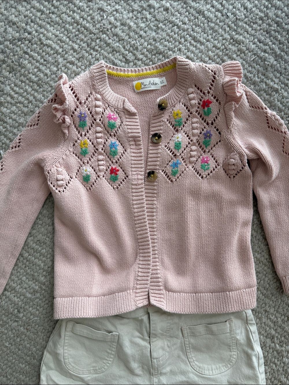 Mini Biden pink knit cardigan